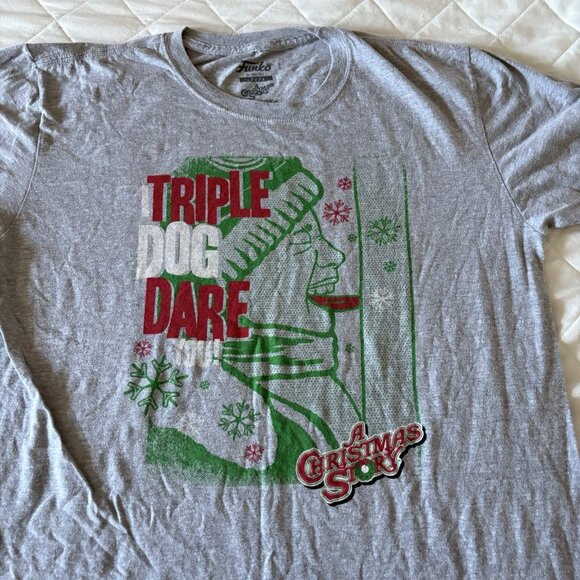 Funko Mens Size Large A Christmas Story T Shirt Tee Triple Dog Dare You Holiday - Picture 2 of 7